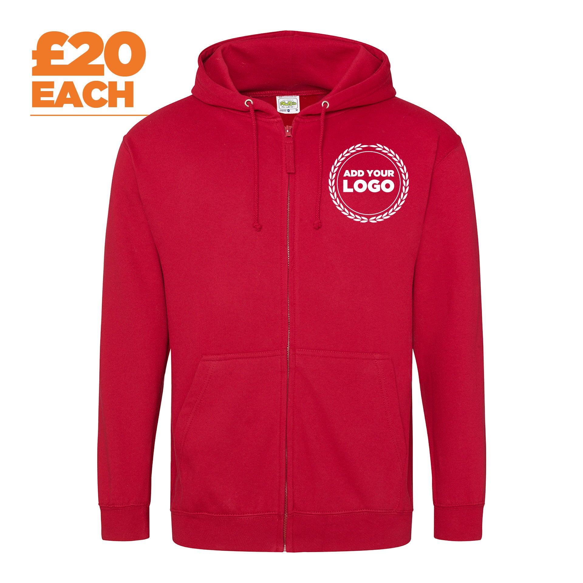 ZIPPED HOODIE - LARGER SIZES